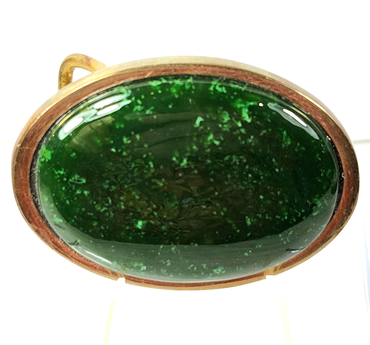 British Columbian Canadian Jade Brass Artisan Belt Buckle Crafted in USA 9004
