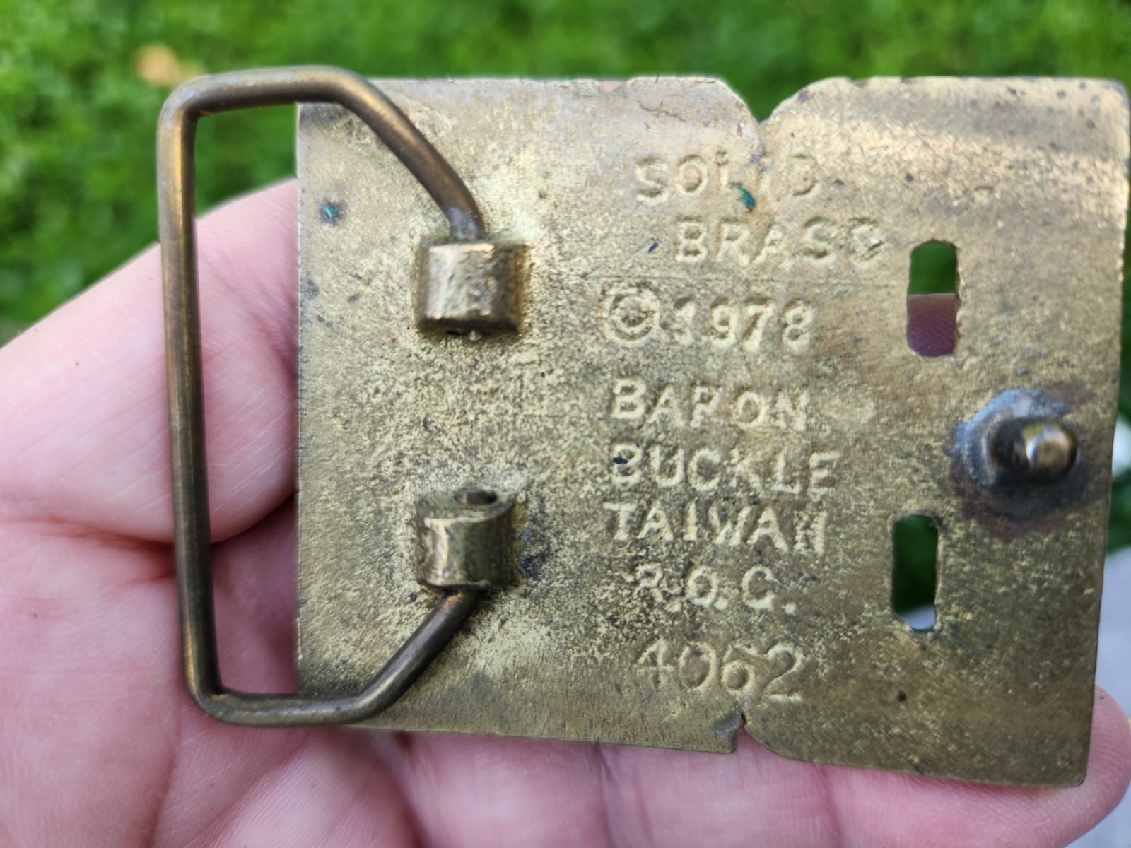 VINTAGE BELT BUCKLE~BILL~NAME~SOLID BRASS~BARON 1978 TAIWAN 2-3/8 x 2&Prime;