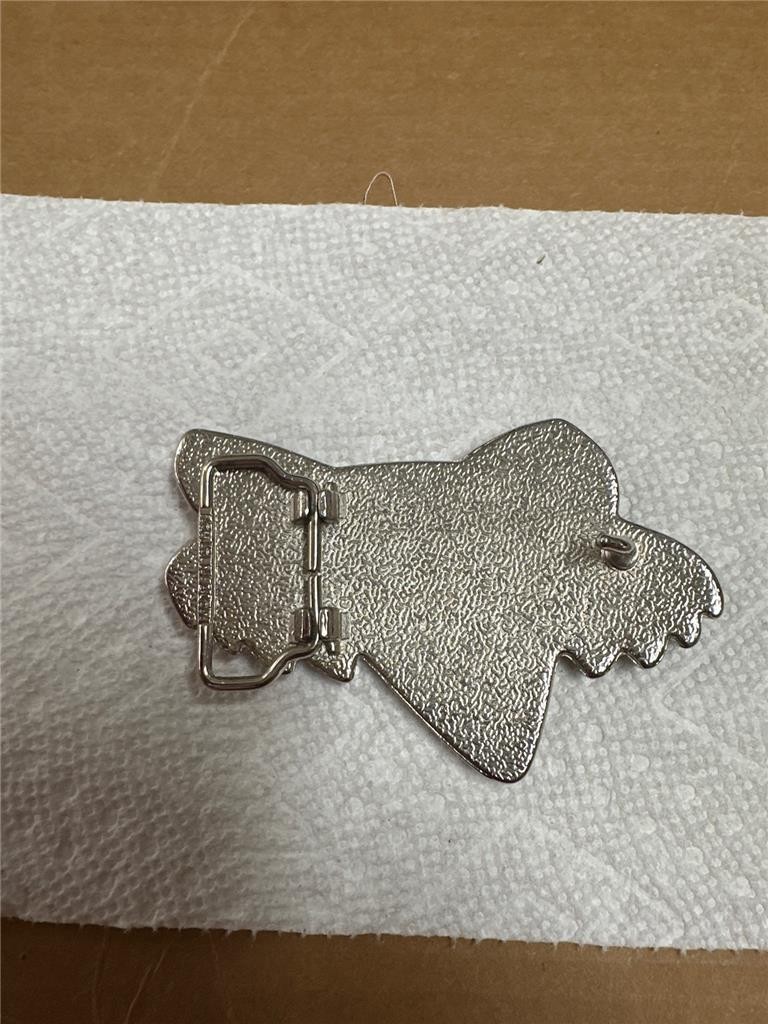Vintage Enamel Fox Racing Belt Buckle