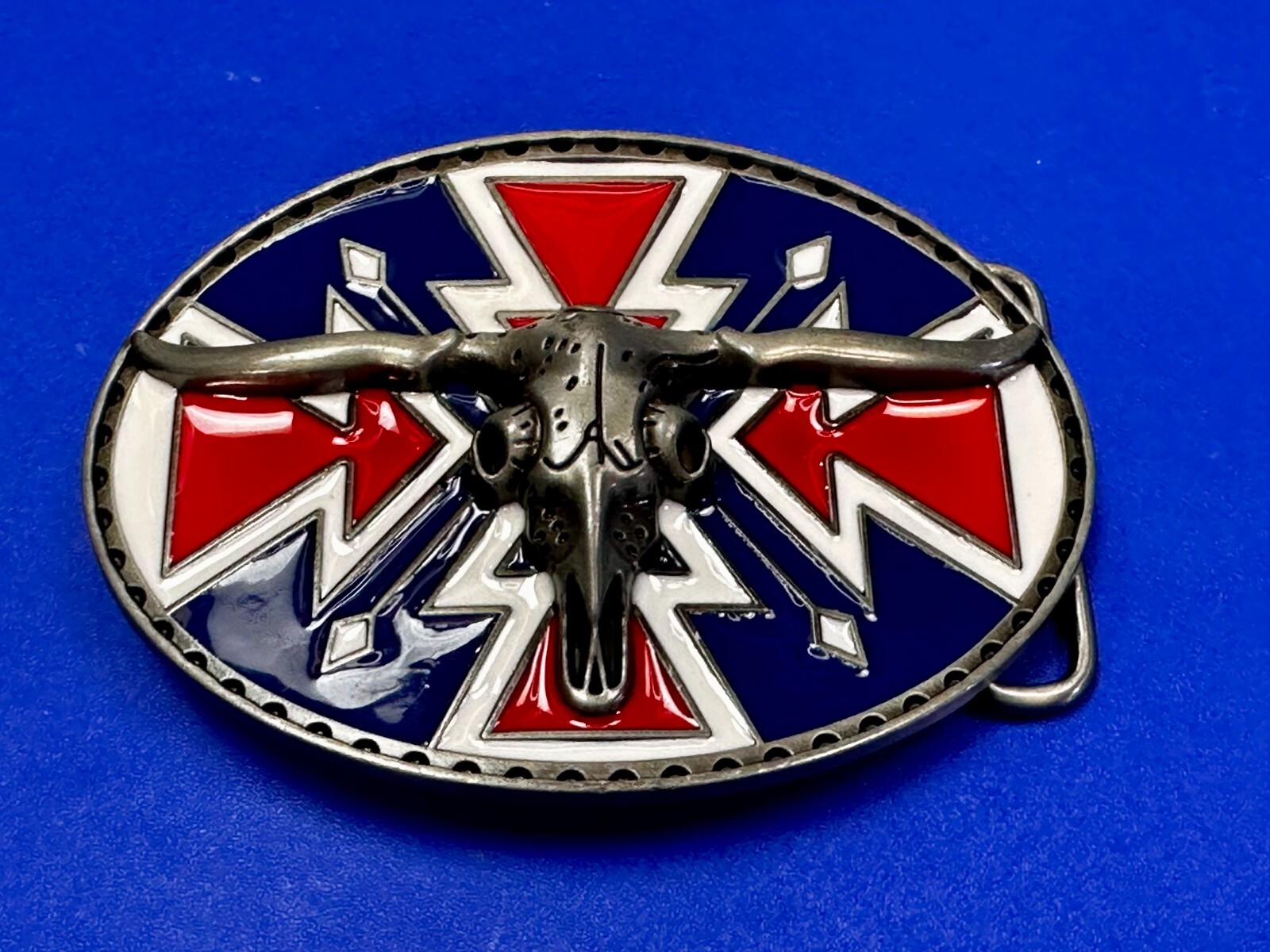 Longhorn Steer Bull Skull Southwestern Native American Vibe Belt Buckle