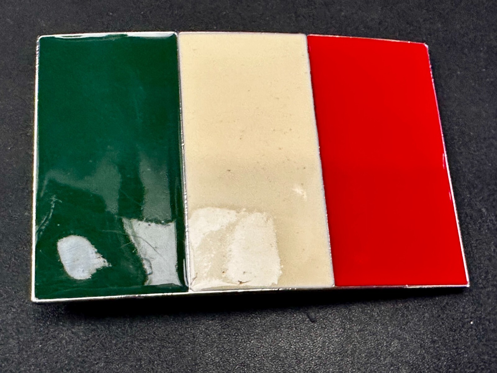 Italian Flag Italy Pride – Enameled Green White Red Patriotic Belt Buckle