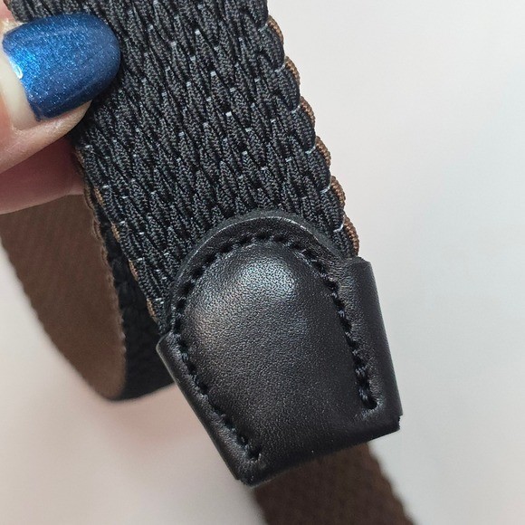Tommy Bahama Reversible Belt Mens LXL Brown Black Canvas Leather Trim Buckle