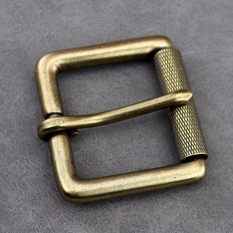 Mens Replacement Brass Roller Buckle Heavy Duty Single Prong Belt Buckle