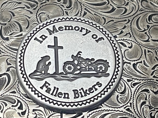 In Memory of Fallen Bikers Western Style Buckle (Pewter)