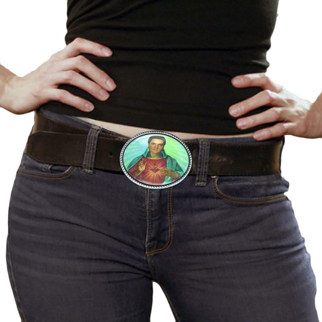 Elvis Christ Sacred Heart Handmade Artisan Rockabilly Belt Buckle