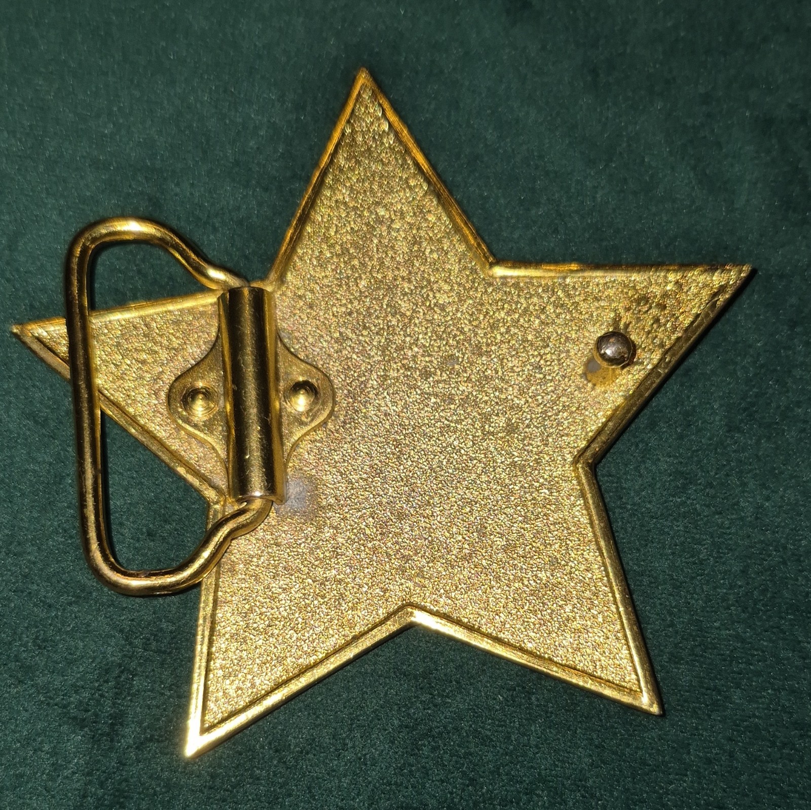 Gold Tone Star Belt Buckle w/Clear Rhinestone Accents, Shiny Metal Women 1.5in