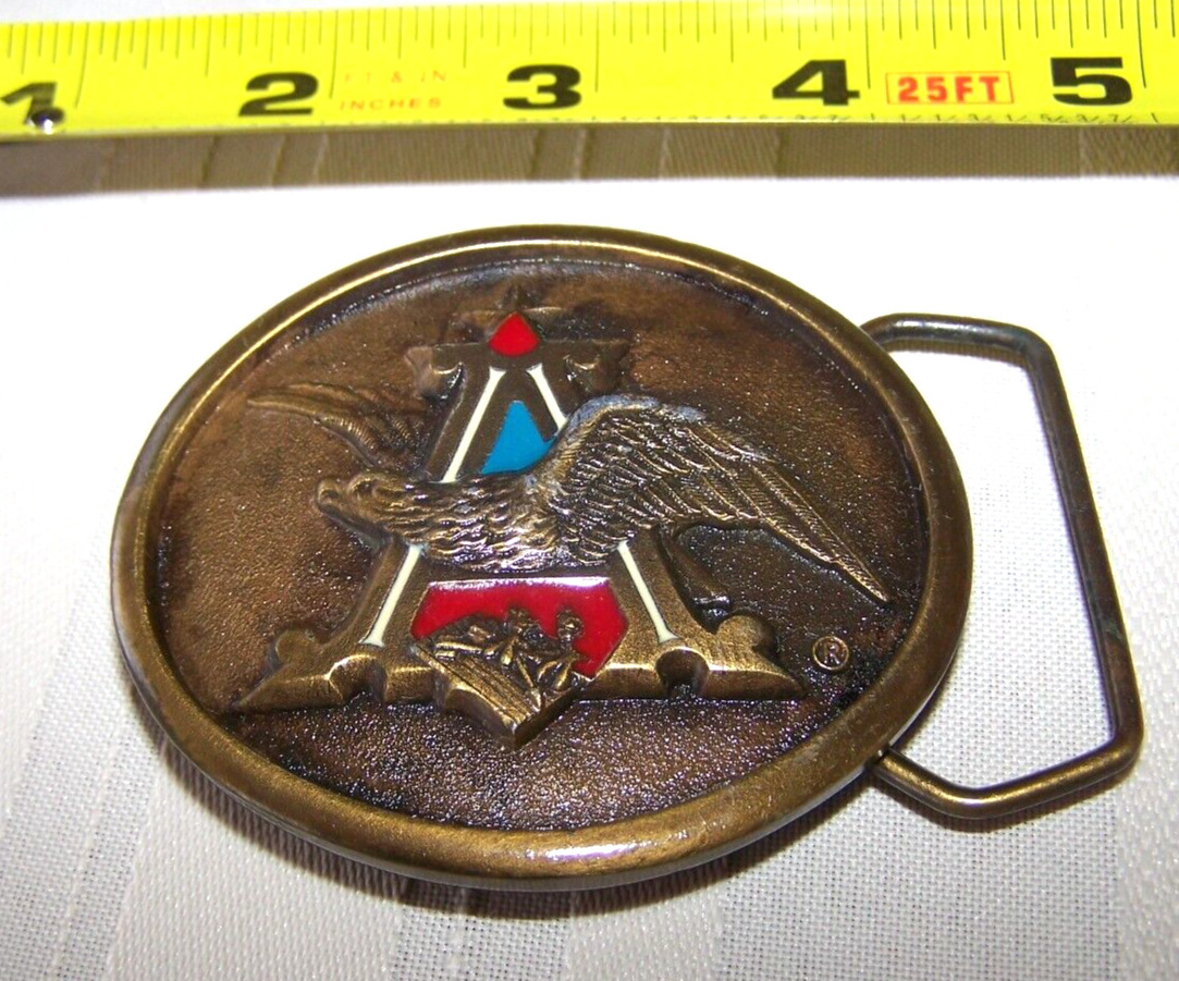 Budweiser Anheuser-Busch Eagle Belt Buckle Indiana Metal Craft