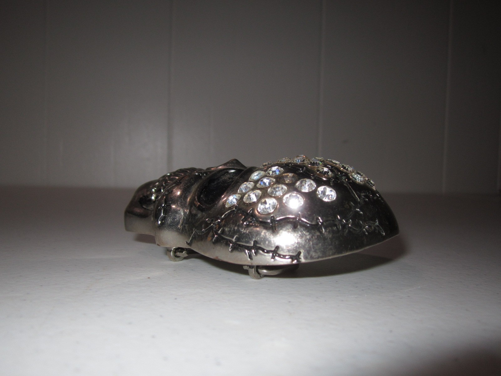 Rhinestone Covered Skull Head Belt Buckle Extremely Rare Find!!!