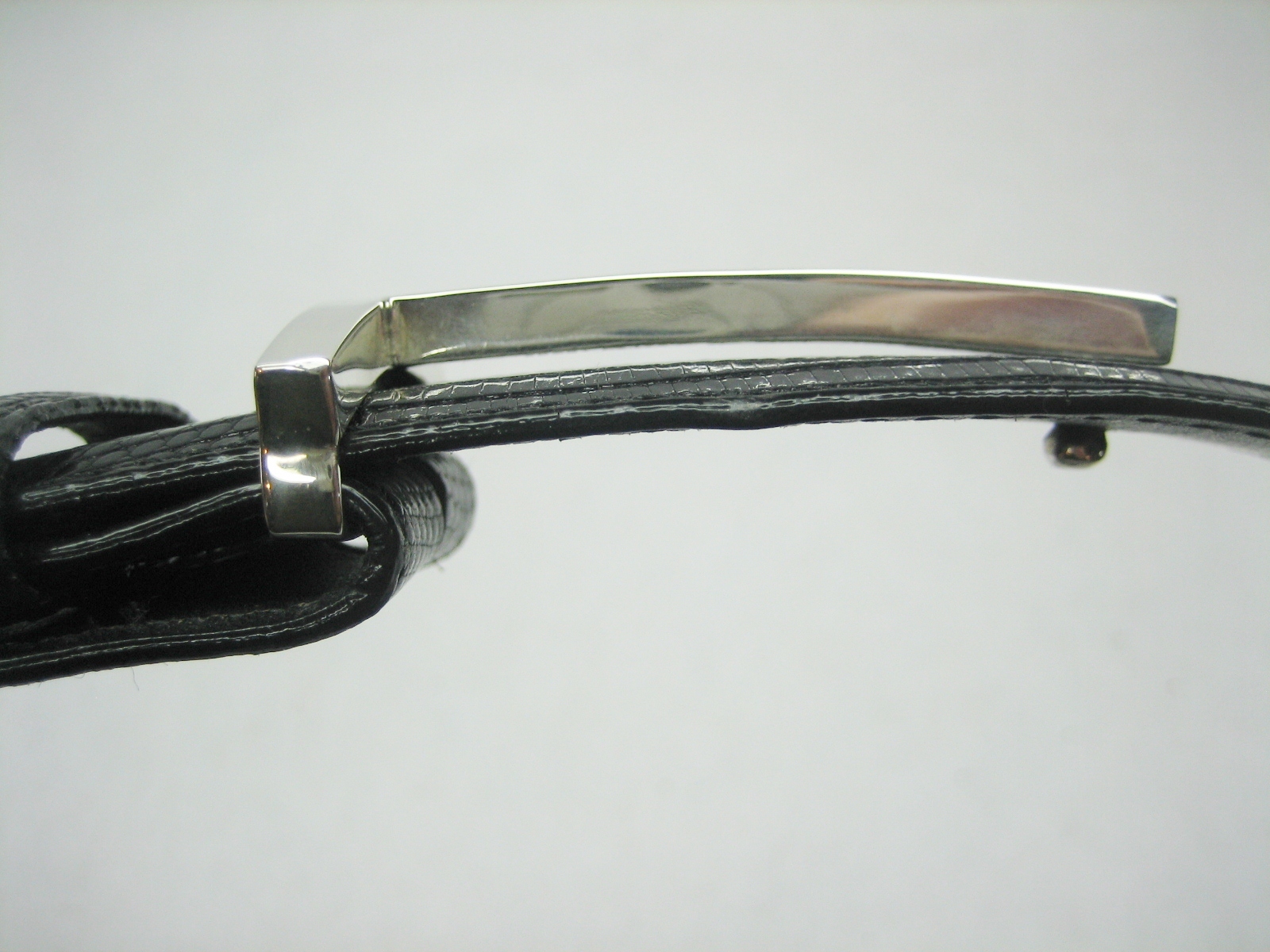 STERLING SILVER 925 SOLID T-BONE BUCKLE.W/ GENUINE LIZARD 1.3&Prime;8 BELT MADE IN USA
