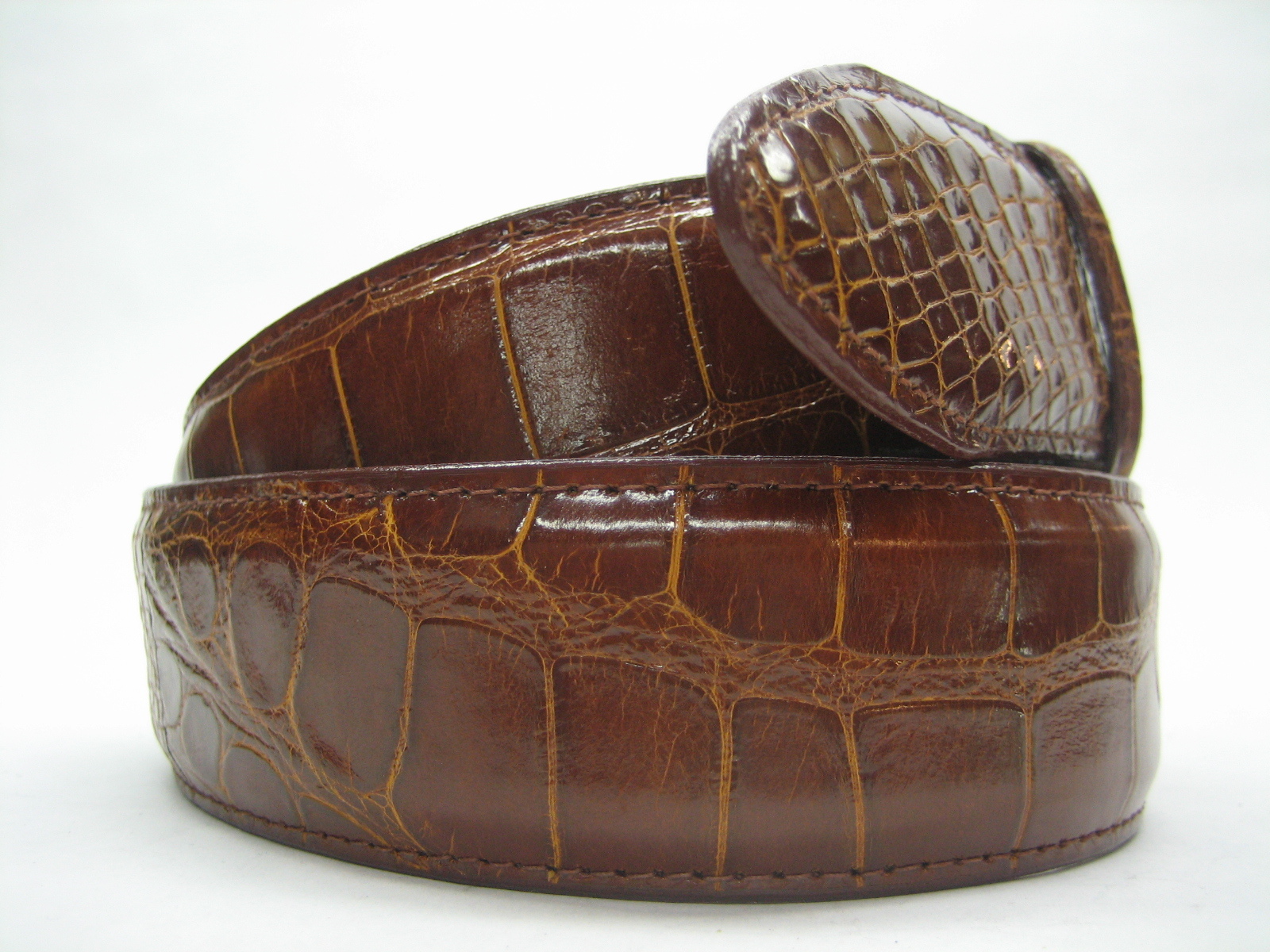 Sterling 925 buckle 1.5&Prime; Genuine Alligator belt sizes 32 to 44 SHANTPETER U.S.A.
