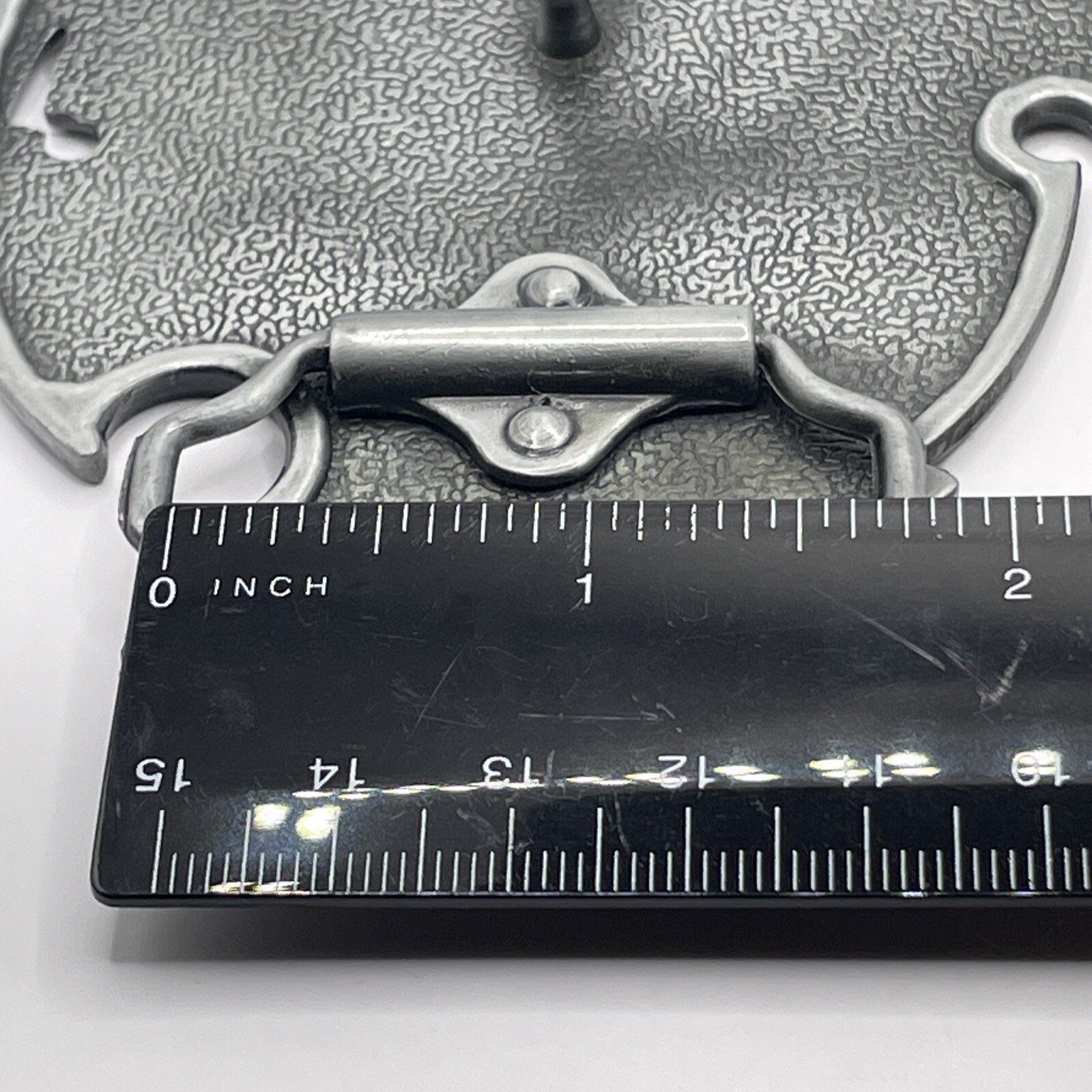PUNISHER THROWING STAR BELT BUCKLE Silver Tone PEWTER Black And White Enamel