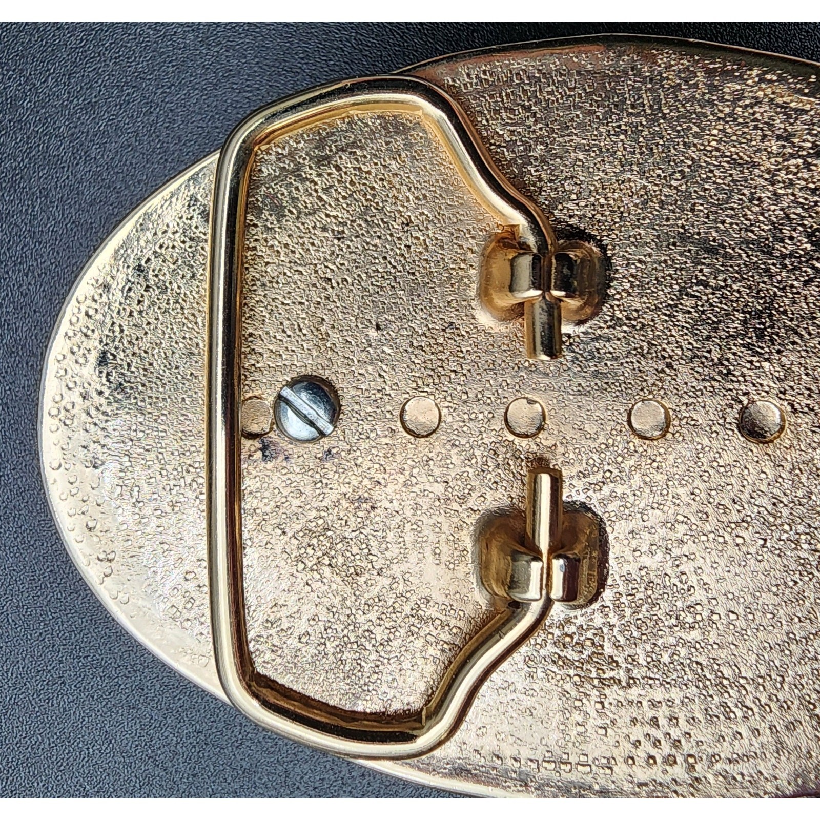 Vintage Brass Horse Head Belt Buckle with Porcelain Cameo 3.25&Prime; Western