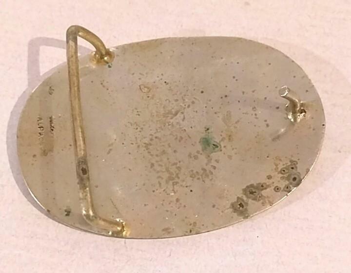 Vintage Mexico Alpaca with Inlaid Abalone Belt Buckle – Really Nice Old Buckle