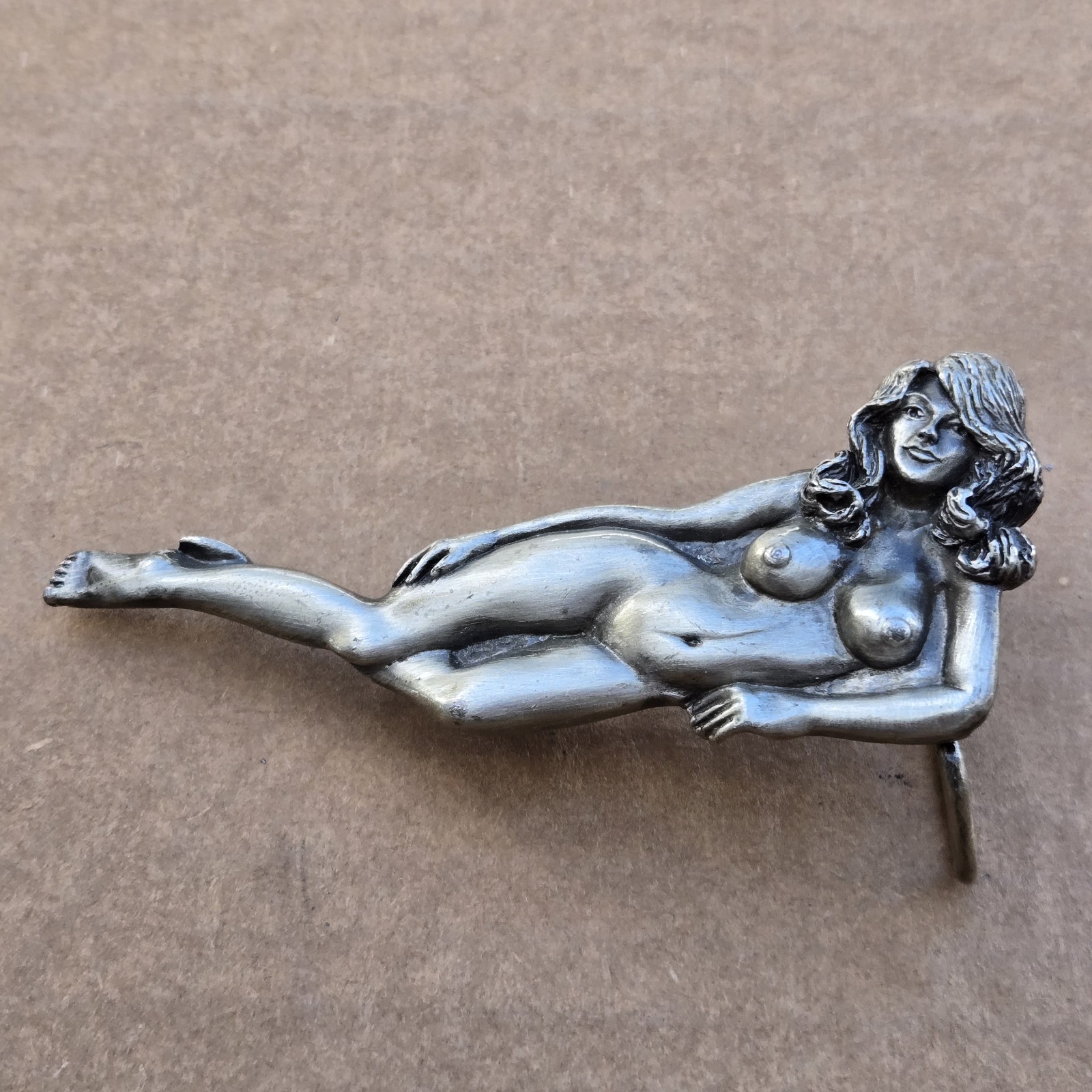Belt Buckle Female Nude Metal Capt Hawks Sky Patrol & Novelty USA 1979 Vintage