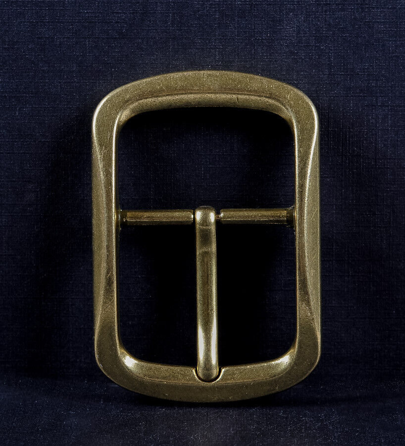 Retro Brass Classic Pin Belt Buckle for Leather Belt Replacement Fit 40mm Strap