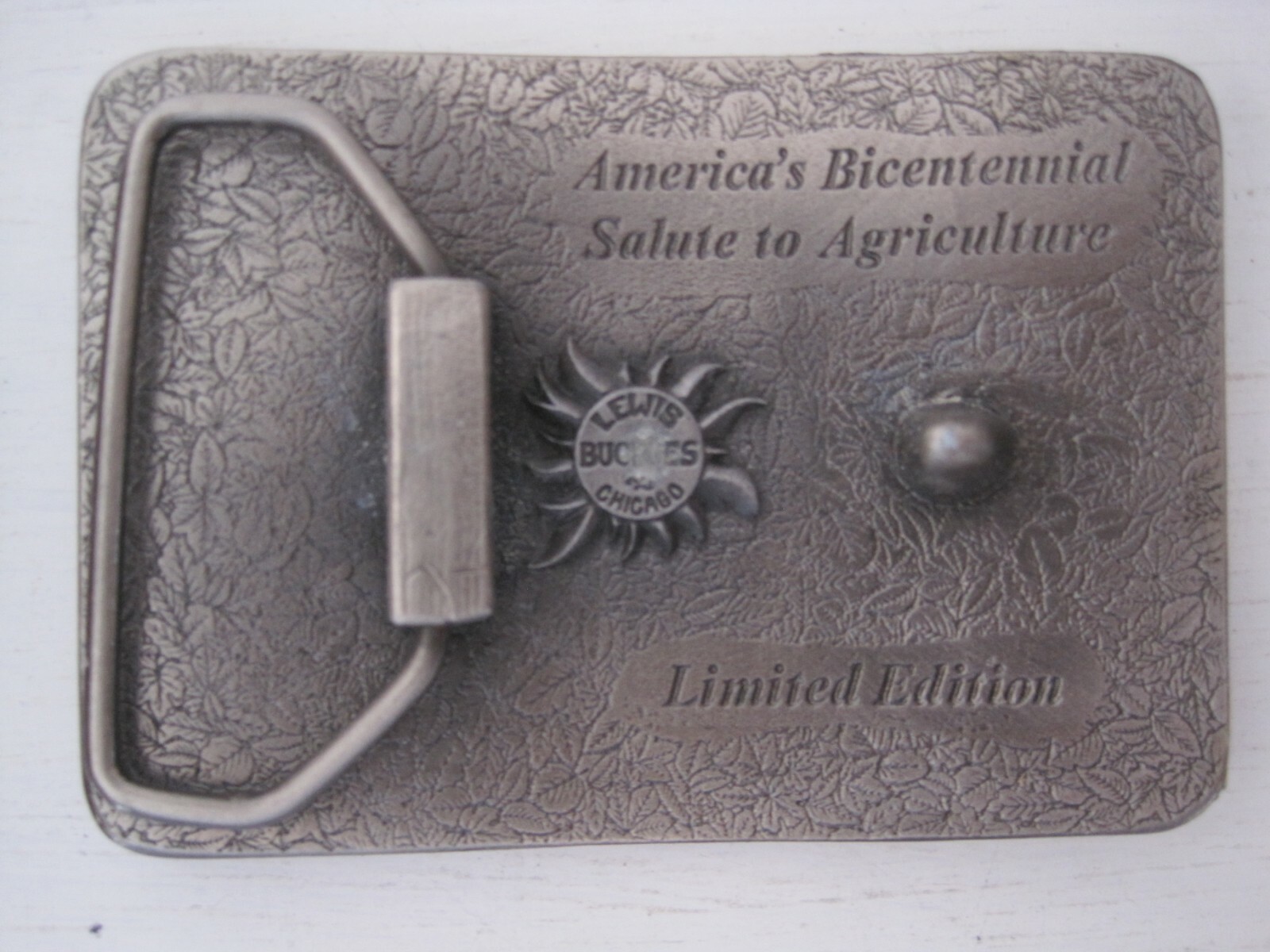 NOS Lewis Buckle Co FARMFEST 1976 America&rsquo;s Salute to Agriculture Belt Buckle