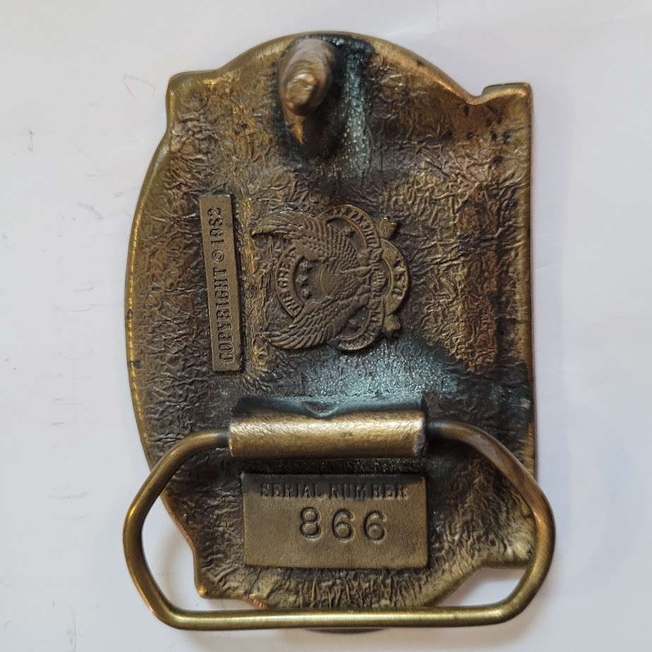 VTG Mason Tradesman Brass Belt Buckle 82 The Great American Buckle Co USA