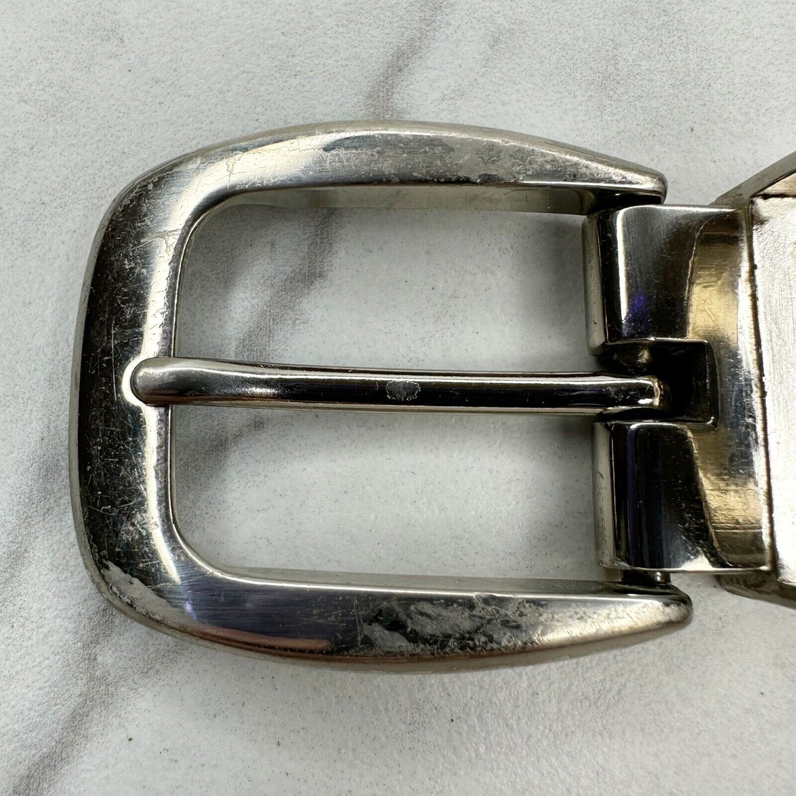 Silver Tone Reversible Simple Basic Belt Buckle