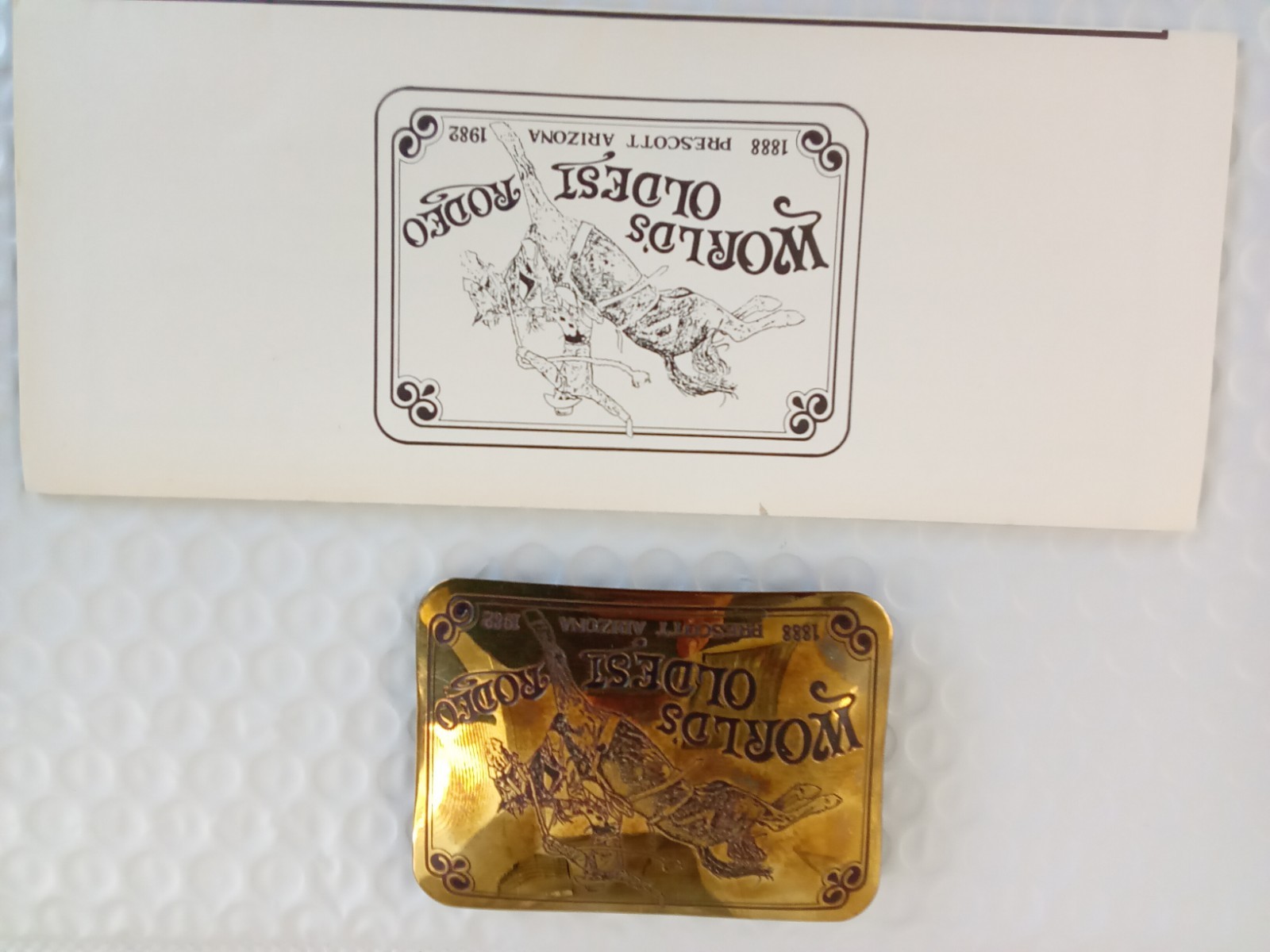 World&rsquo;s Oldest Rodeo Prescott Arizona 1982 Belt Buckle 999/3000