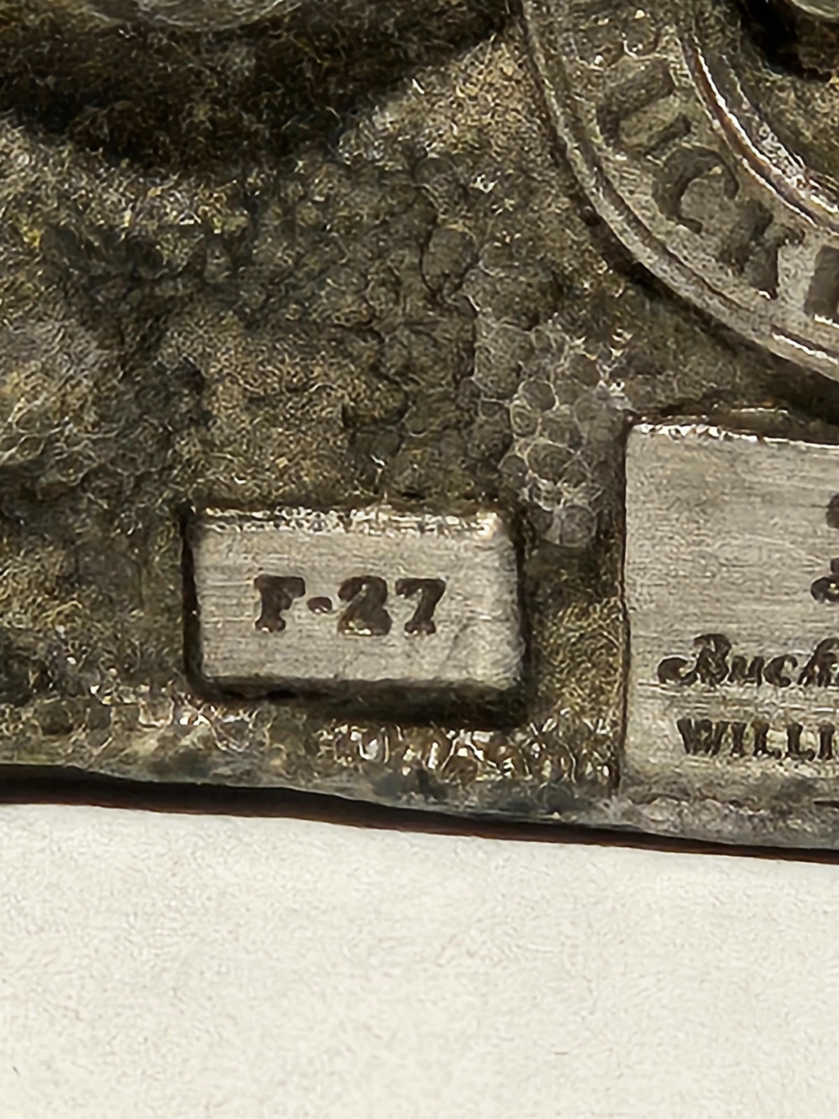 Vintage 1983 Siskiyou Buckle Co 2nd Amendment Eagle Buckle F-27 Pewter +One more