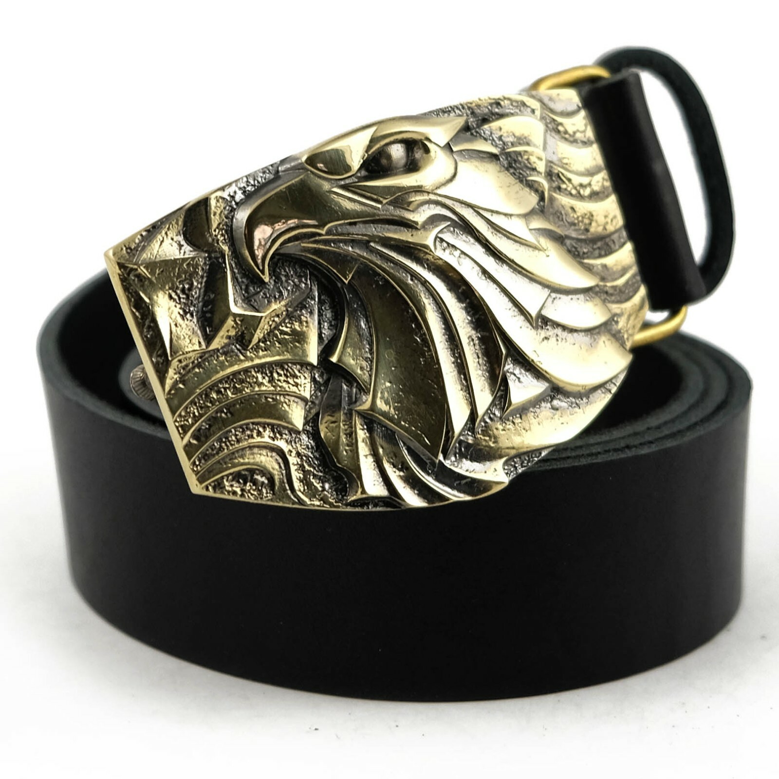 Bald eagle belt buckle, bird of prey solid brass belt buckle for men and women