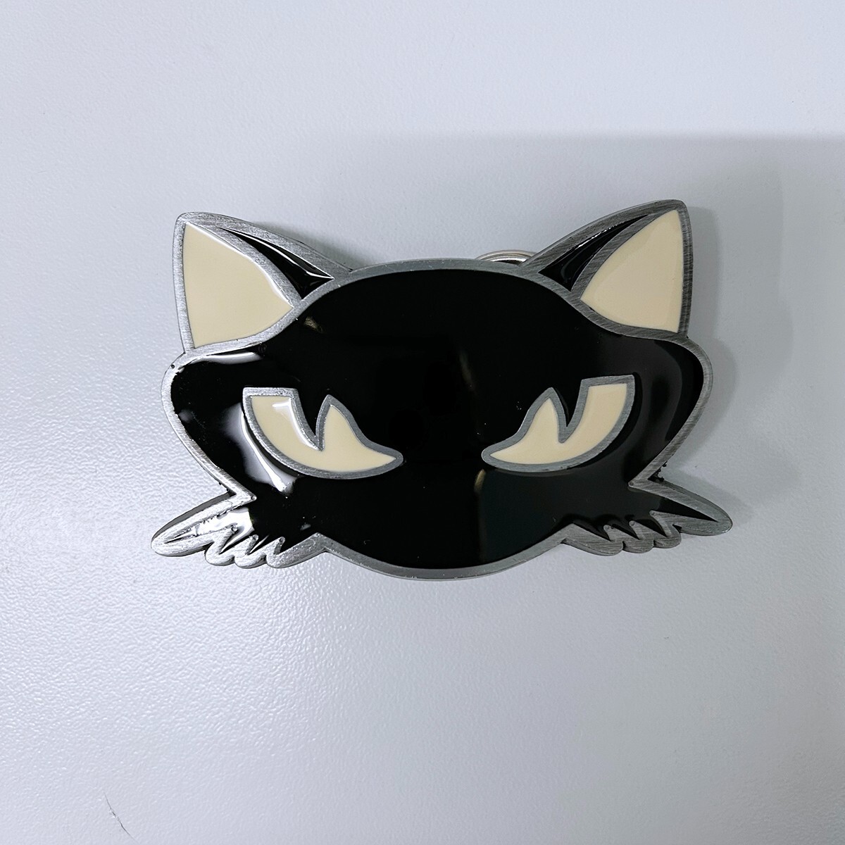 Vintage Style Black Enamel Cat Animal Belt Buckle