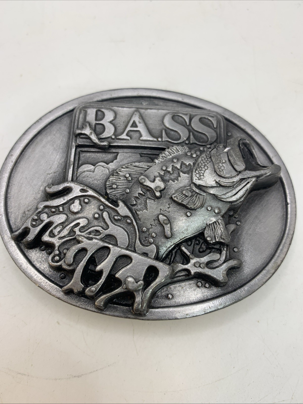 Bass Anglers Sportsman 1990s Society Belt Buckle Made in U.S.A. New No Box Rare