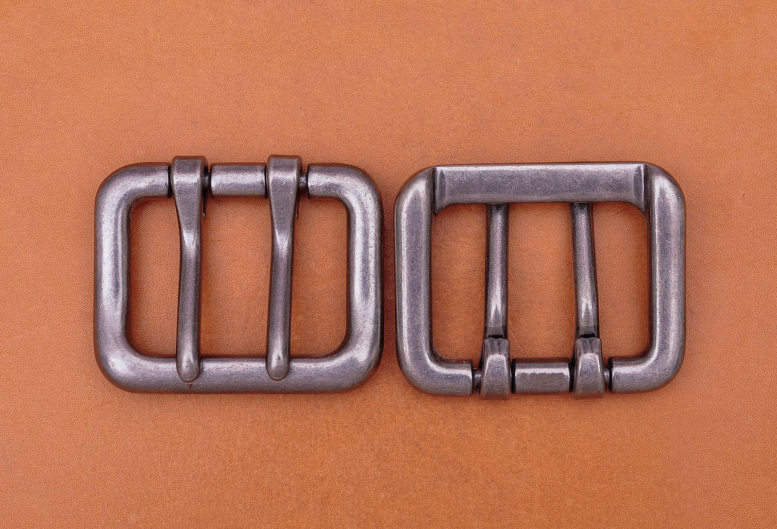 Men Heavy Duty Double Tongue Pin Prong Belt Buckle Fits 40MM Belt Strap Silver