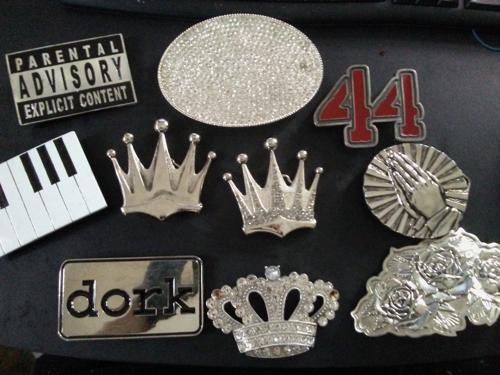 Vintage Large Heavy Metal Nostalgic OLD SCHOOL Belt Buckles Lot Of 10 Pieces