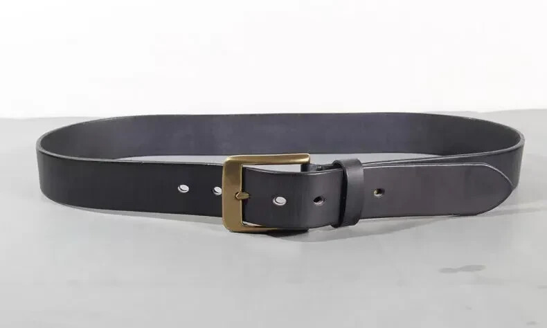 Vintage Luxury Handmade Leather Copper Buckle Man&rsquo;s Belt Cinturon Gotico Cowhide