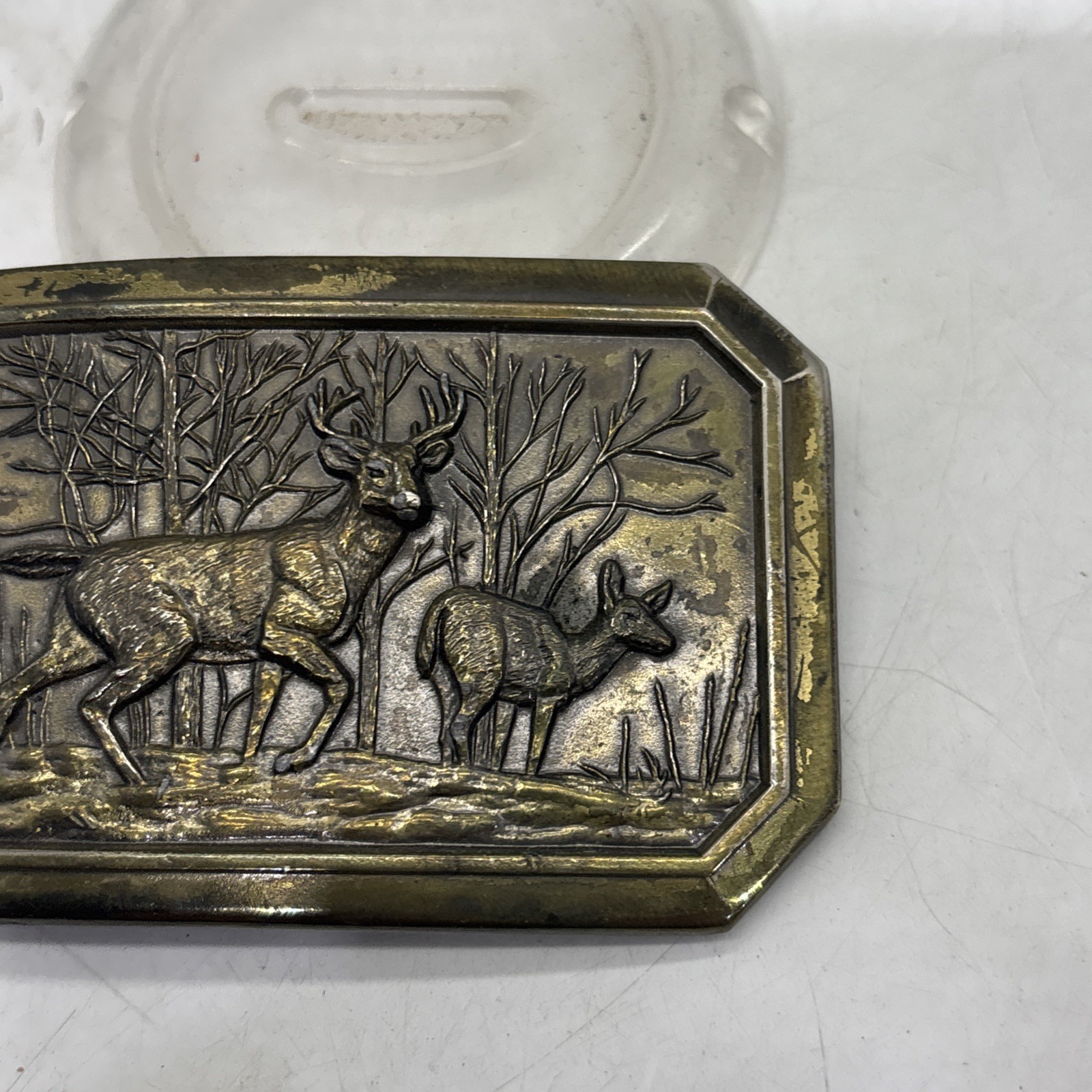 Vintage 1976 Great American Buckle Co Deer Stag Limited #520 USA 3.5×2.25”