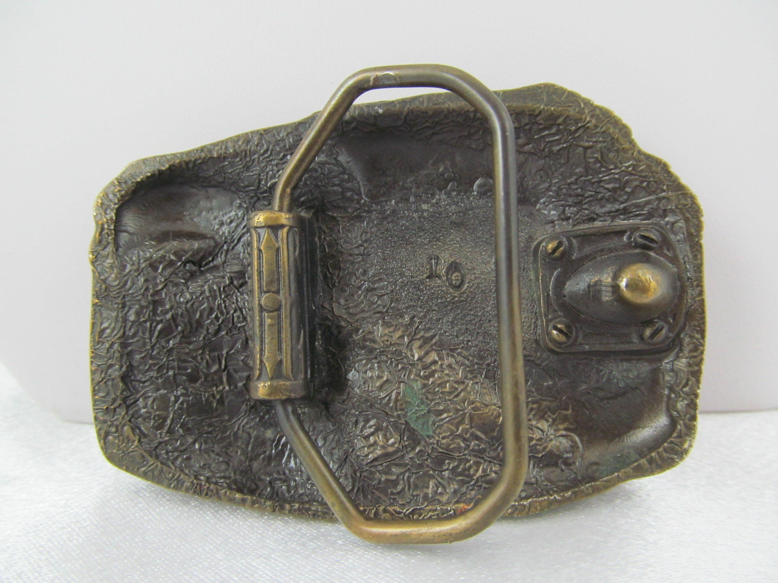 Heavy Brass BASS ANGLERS SPORTSMAN SOCIETY DIMENSIONAL BELT BUCKLE, Detailed