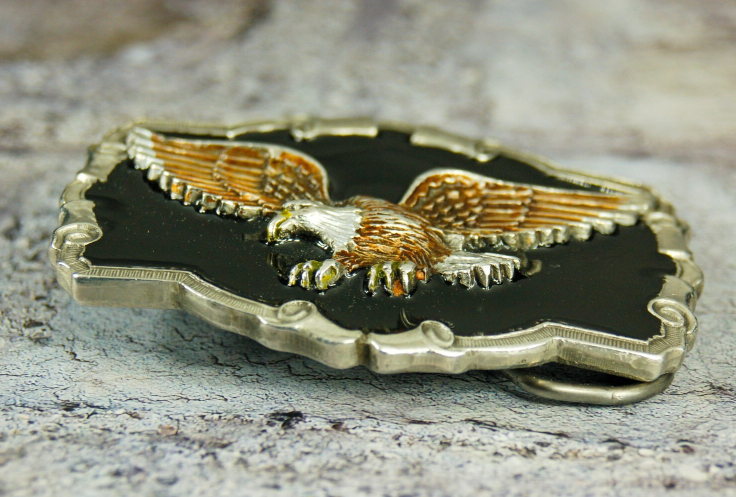 Flying Eagle western belt buckle vintage 1983 Great American Buckle Co.