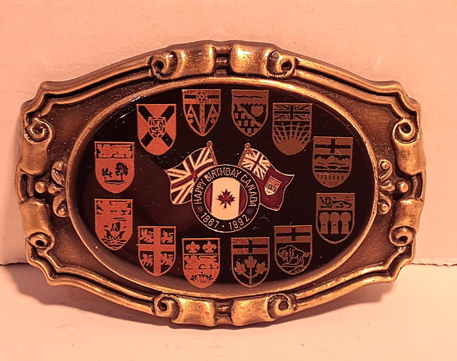 Canada 125th Anniversary 1867-1992 all Provinces, Territories Belt Buckle