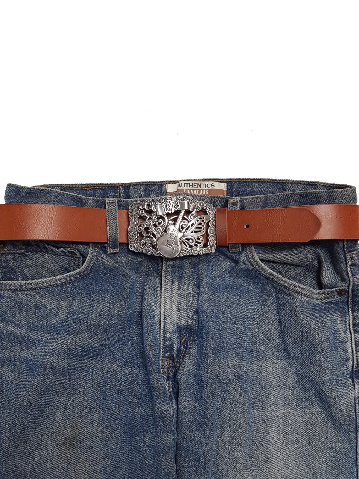 Guitar, Butterfly, Peace and Daisy Buckle Belt