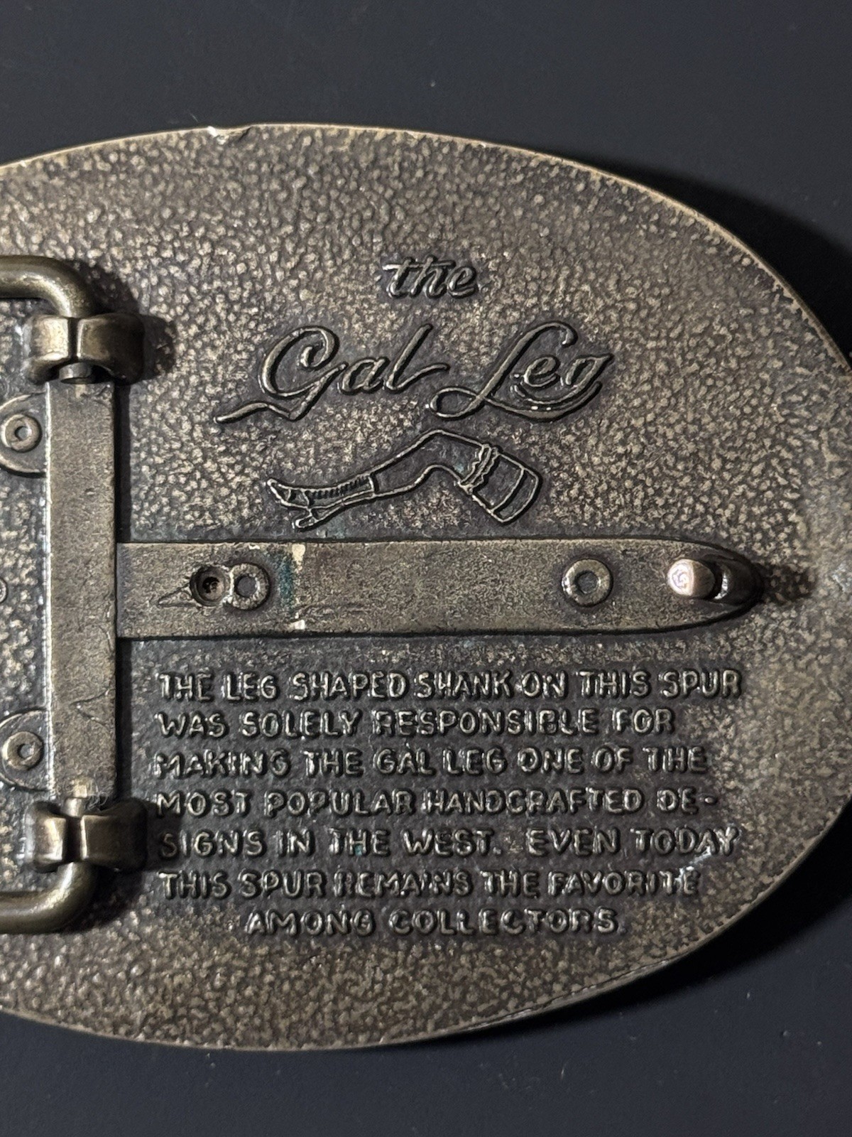 Vintage The Gal Leg Spinning Roulette Wheel Belt Buckle