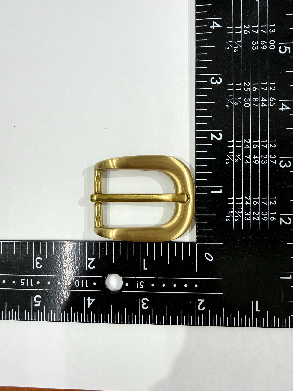 Solid Brass Satin Brass Belt Buckle Made in Italy Fits 0.98&Prime; Belt Strap
