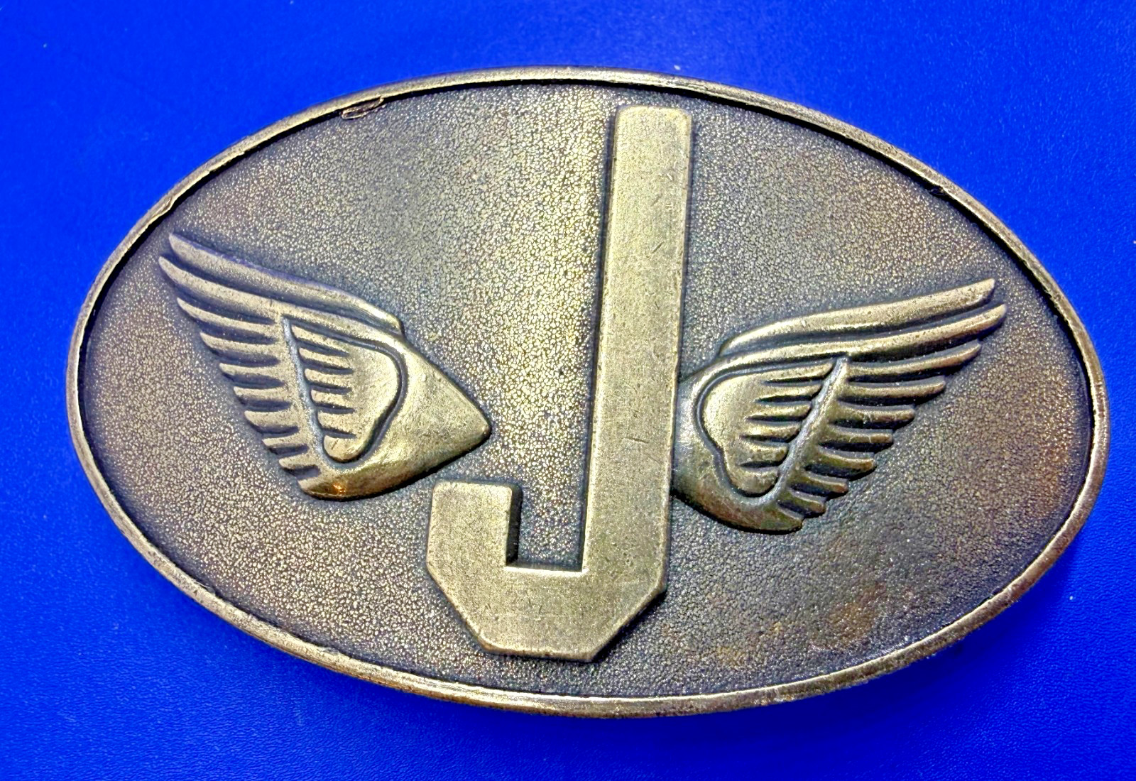 Monogram Flying Letter J Aviator Wings Taiwan Made Belt Buckle