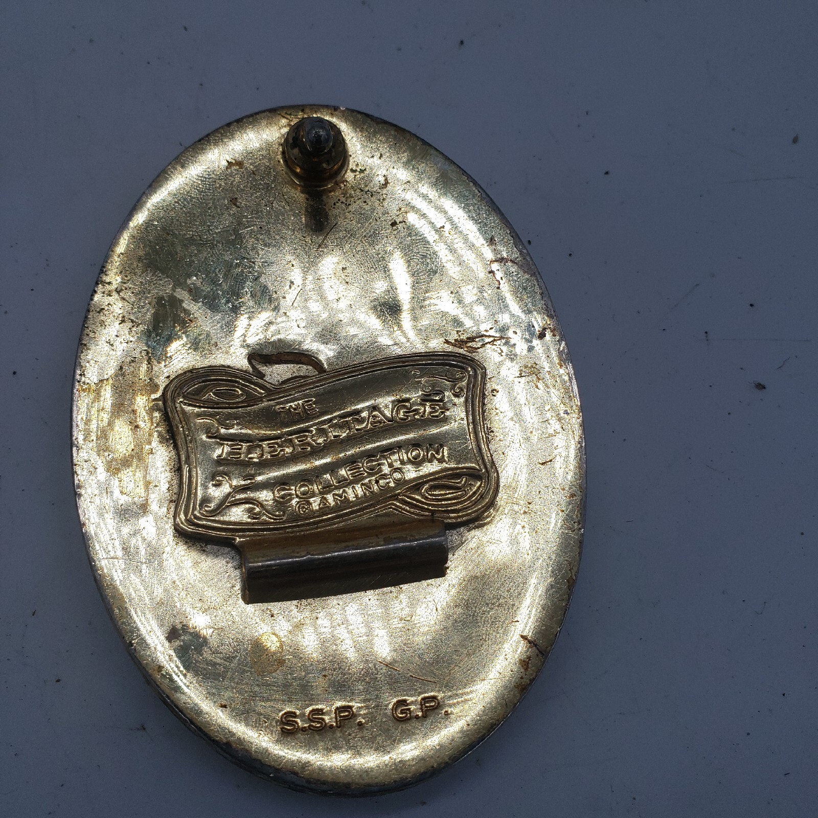 Aminco Heritage Collection T Initial Silver and Gold Plated Western Belt Buckle
