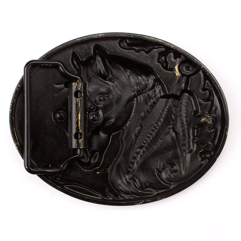 Horse Head Belt Buckle Western Cowboy Motorcycle Riding Belt Buckle