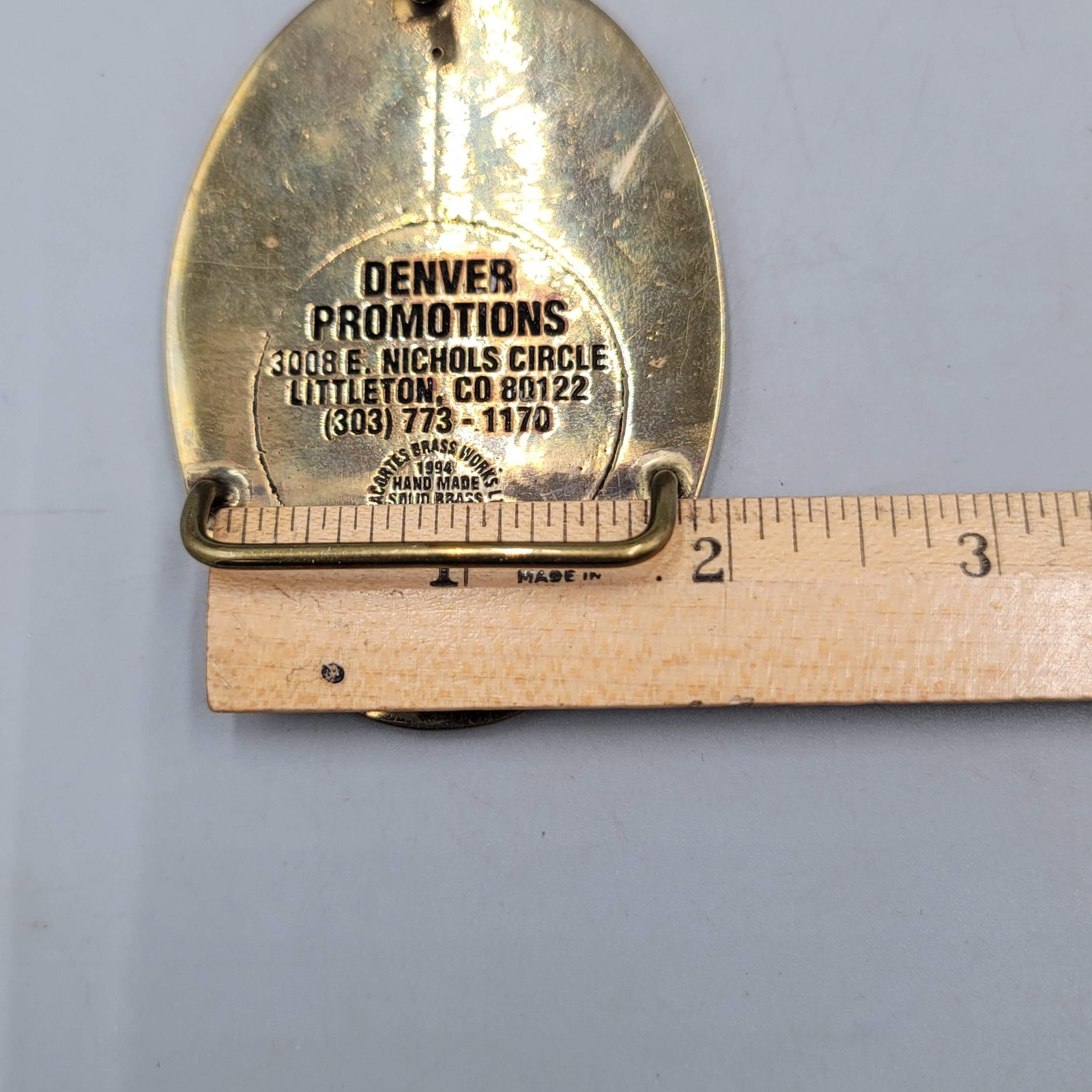 Vintage Belt Buckle Mens Denver Airport Construction 1990-1994 Conspiracy