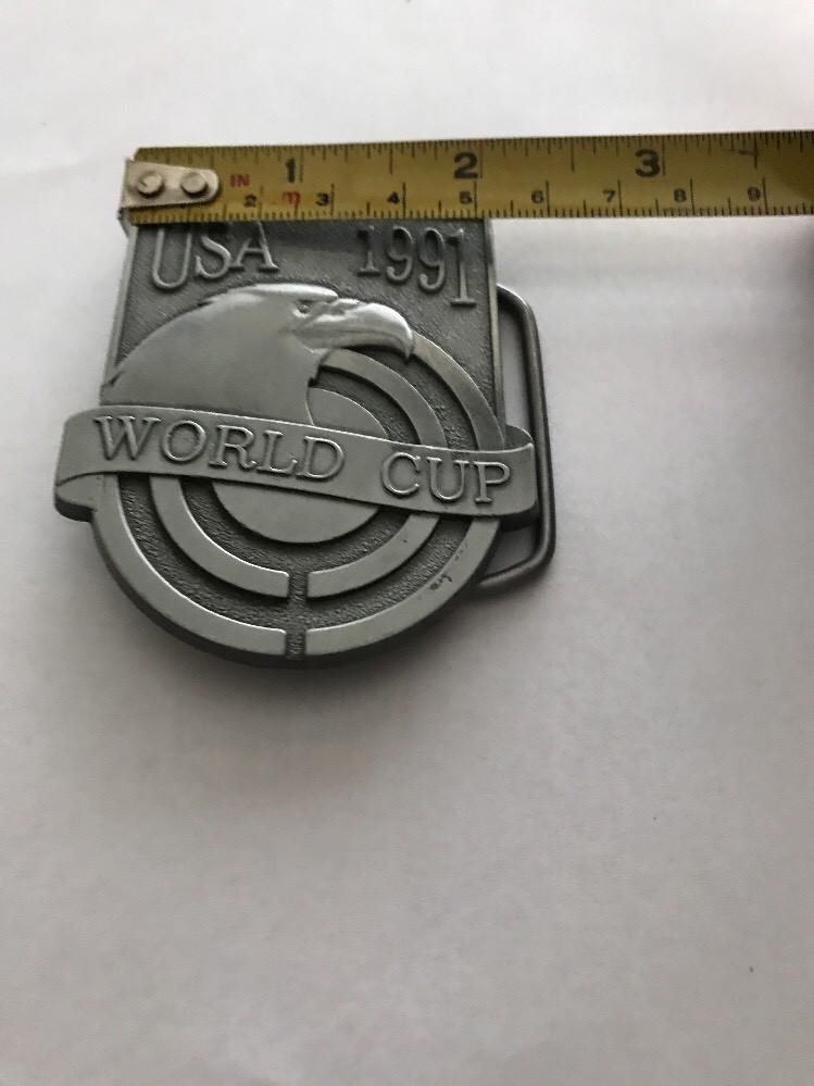U.S.A. America 1991 World Cup Shooting Team Metal Fashion Belt Buckle