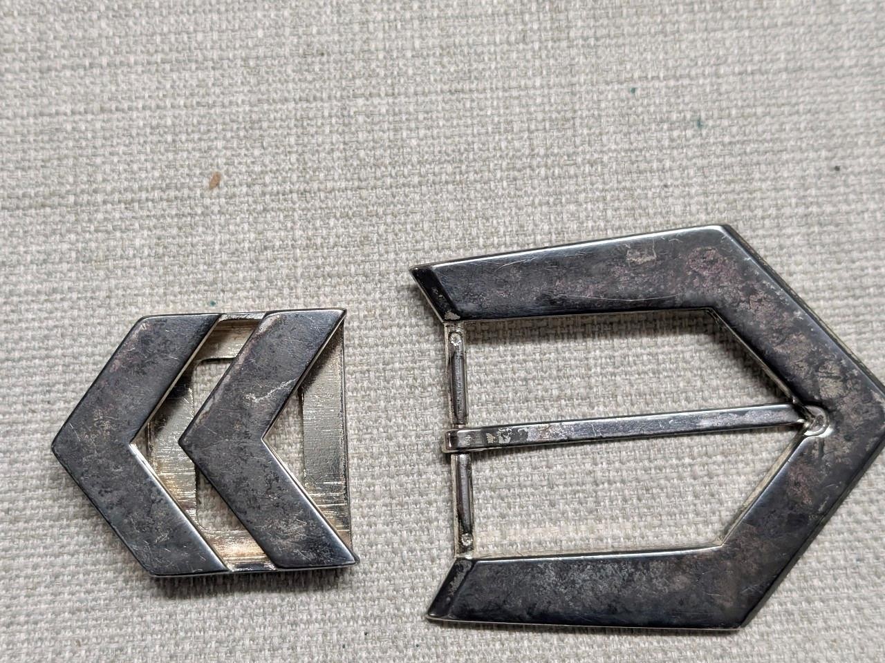vintage 2PC belt buckle set ARROWHEAD cowboy WESTERN native american indian