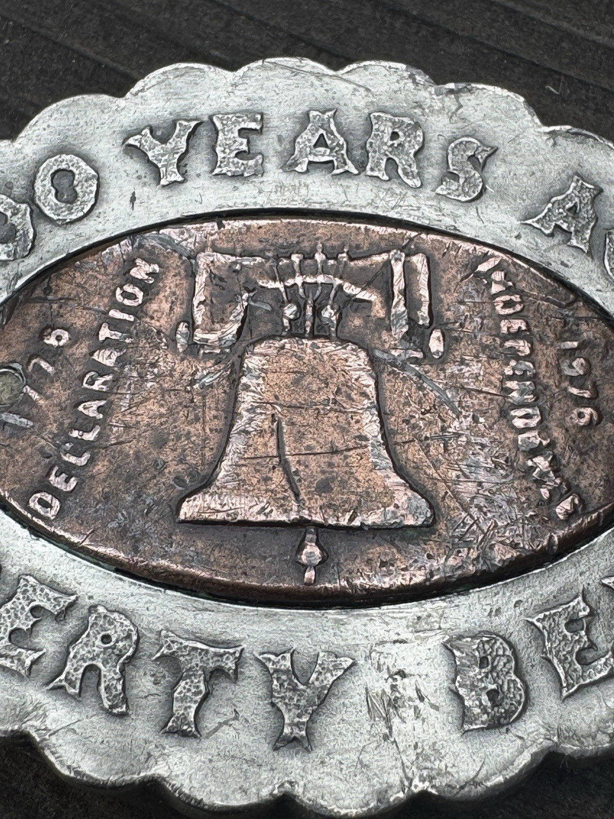 Vintage Bergamot Brass Works 200 Years Ago Liberty Bell Belt Buckel READ
