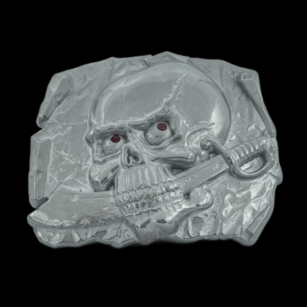 Pirate Pirates Skull Skeleton Sword Evil Belt Buckle Buckles
