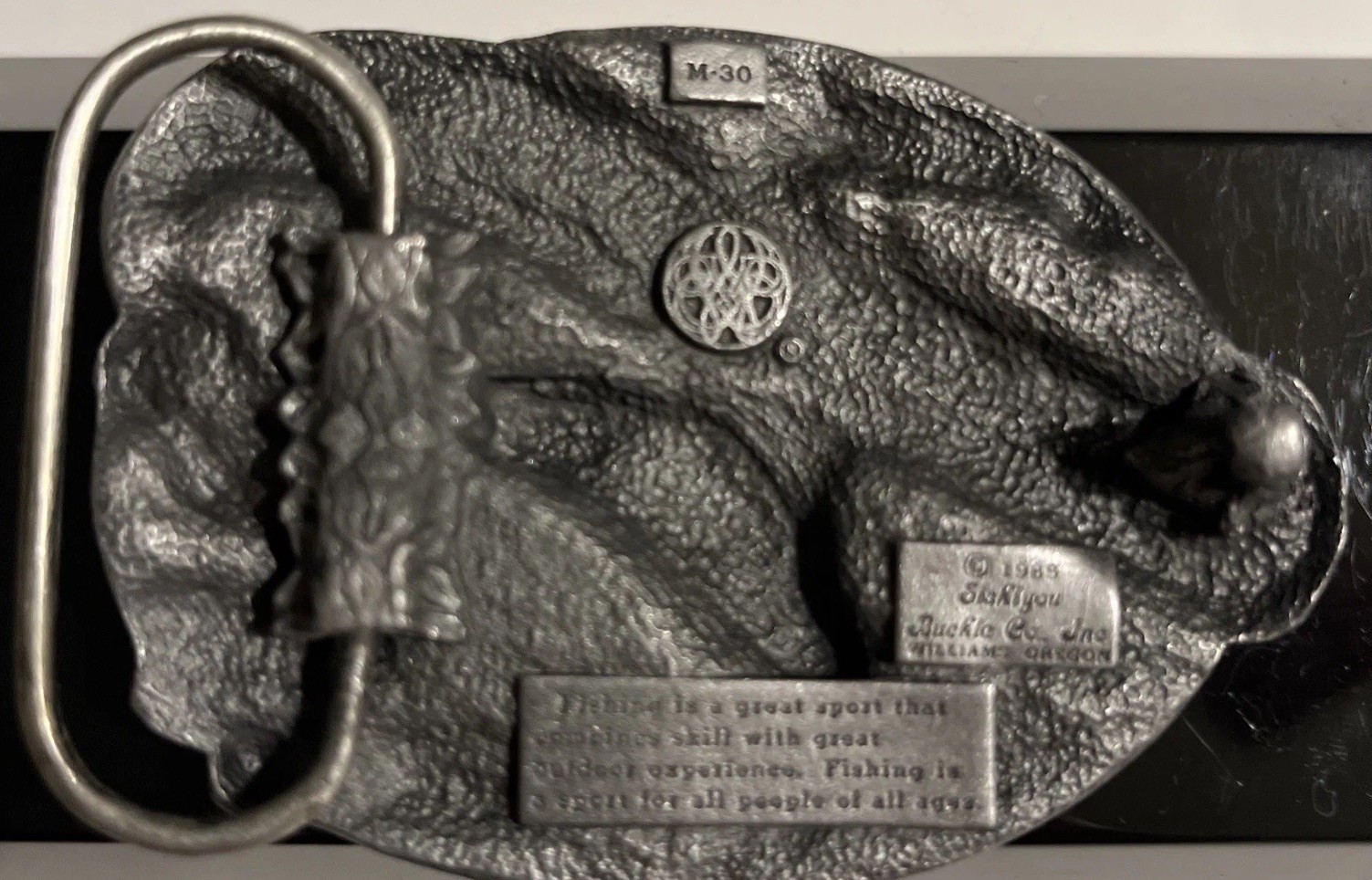 Vintage Siskiyou “I’d Rather Be Fishing” Pewter Belt Buckle 1985