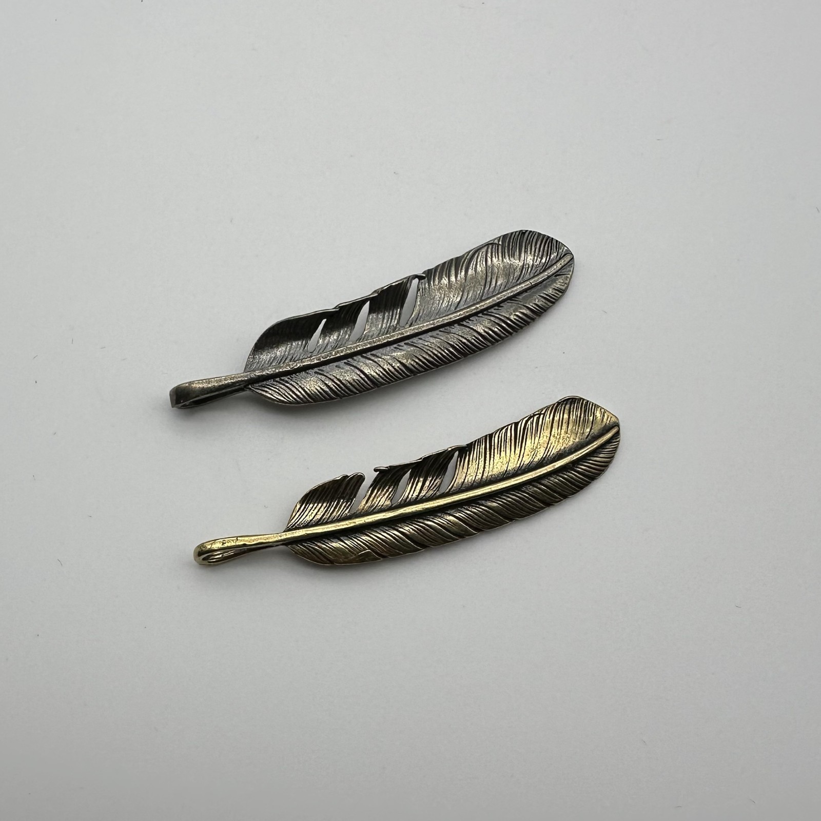 Retro Copper Feather Charm Keychain Decoration Embellishment lot
