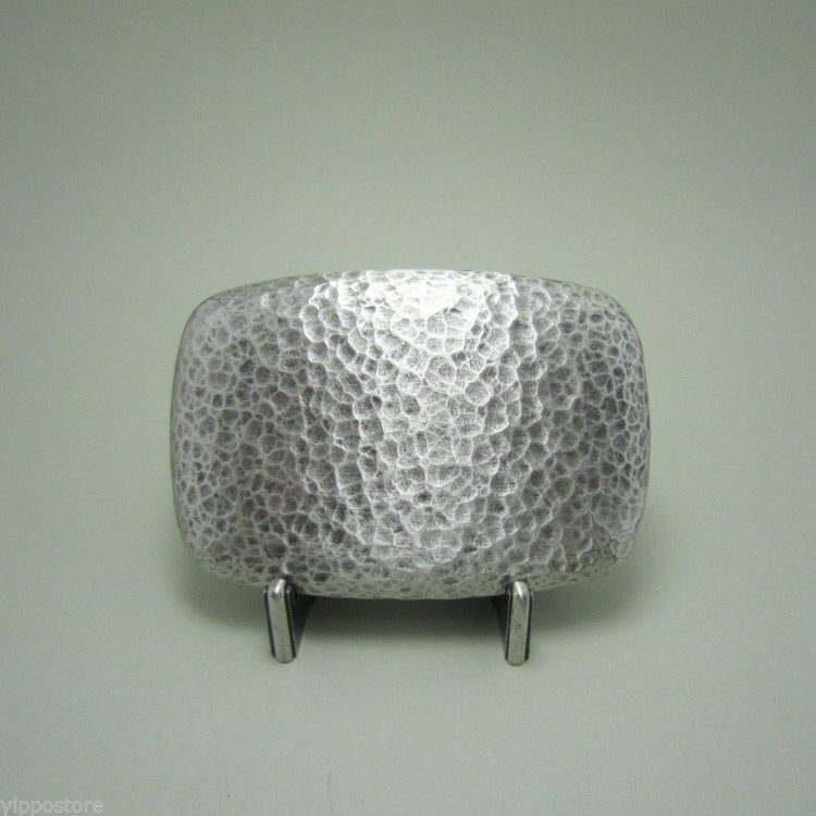 Silver Plated Hammer Forged Rectangle Metal Fashion Belt Buckle
