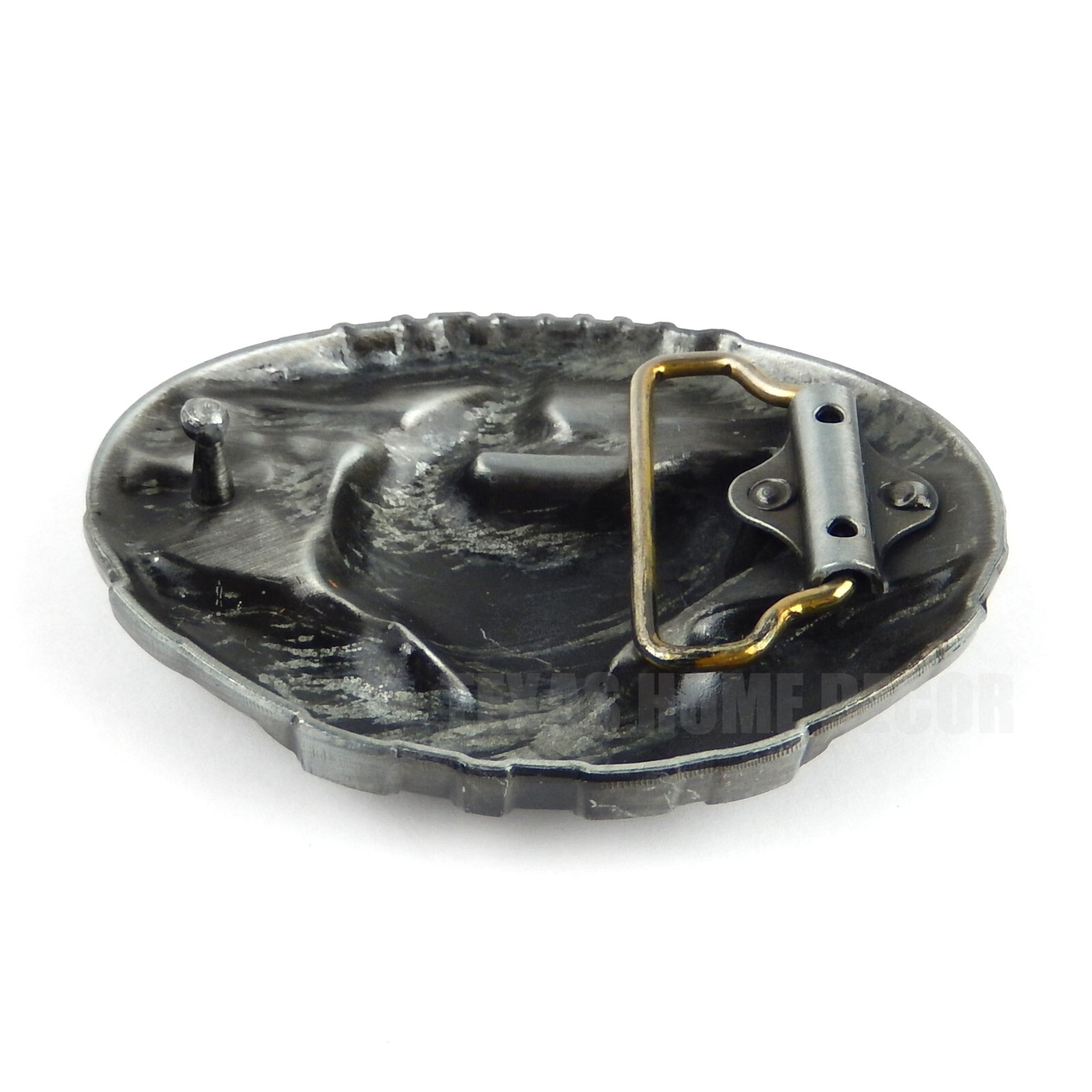 Bass Fishing Belt Buckle Antique Silver Finish Color Enamel Inlay Fits 1.5&Prime; Belt