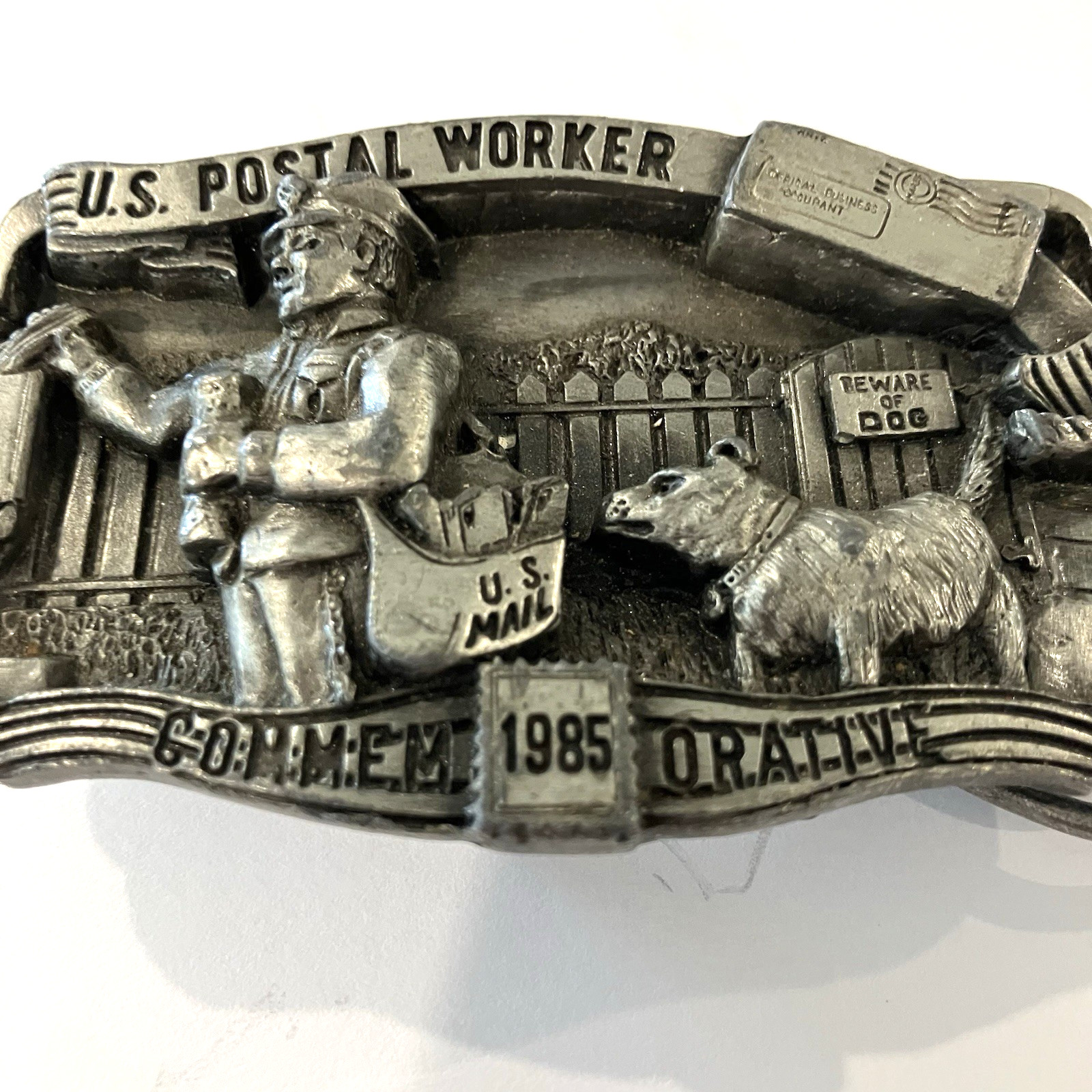 Vintage 1985 Postal Worker Commemorative U.S. Mail Belt Buckle #952 of 5000